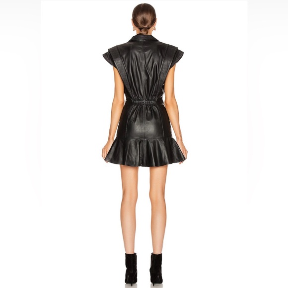 Retrofete - Jessica Leather Mini Dress - Army Green - size Small - Gorgeous Cond - Picture 16 of 16